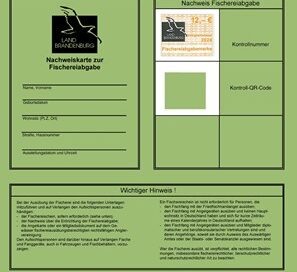 Fischereiabgabeschein zur legalen Fischerei.